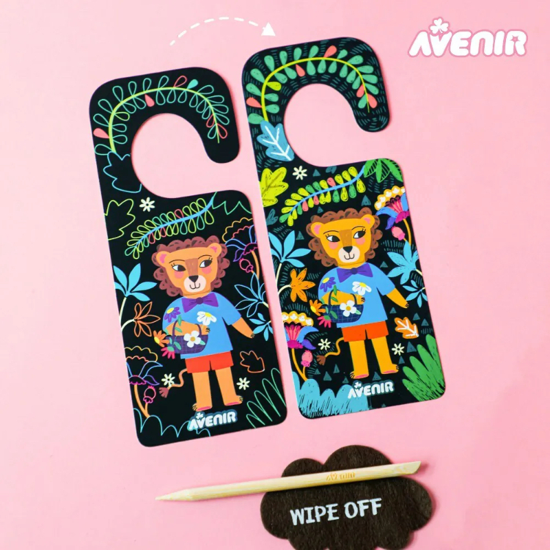 DIY門把掛牌刮畫 動物款