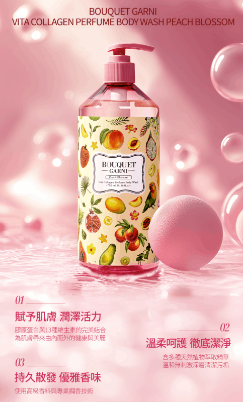 維他膠原Q嫩潔膚露 蜜桃香