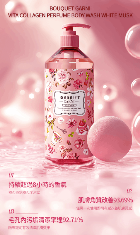 維他膠原Q嫩潔膚露 白麝香