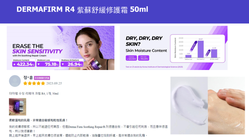 < 預購 > 韓國Dermafirm R4紫蘇舒緩修護霜(50ml)