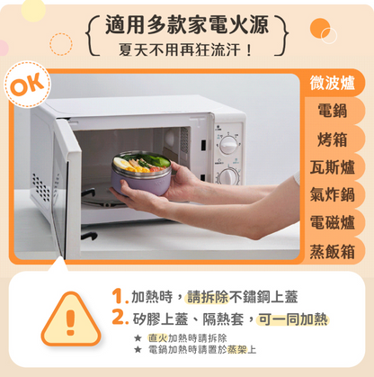 可微波不鏽鋼便當盒