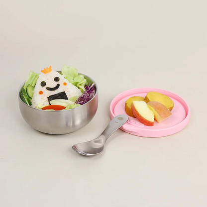 雙層不鏽鋼矽膠密封兒童碗 3入組