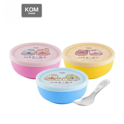 316不鏽鋼矽膠兒童隔熱碗 3入組