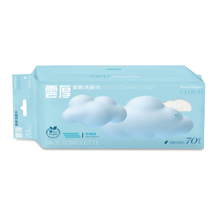 < 預購 > SmartWipes CLOUD雲厚柔軟洗臉巾(70抽) X 12包