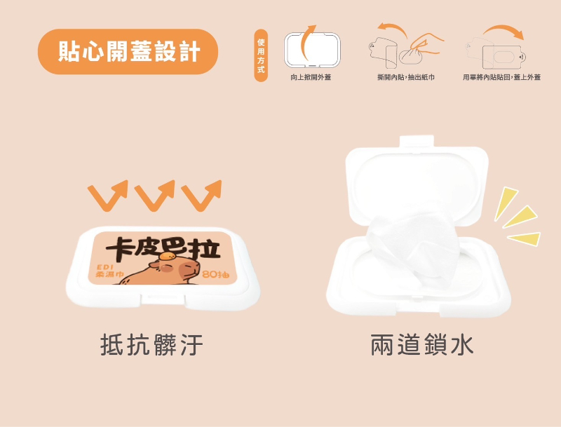 < 預購 > SmartWipes 卡皮巴拉 超純水柔濕巾80抽(有蓋)