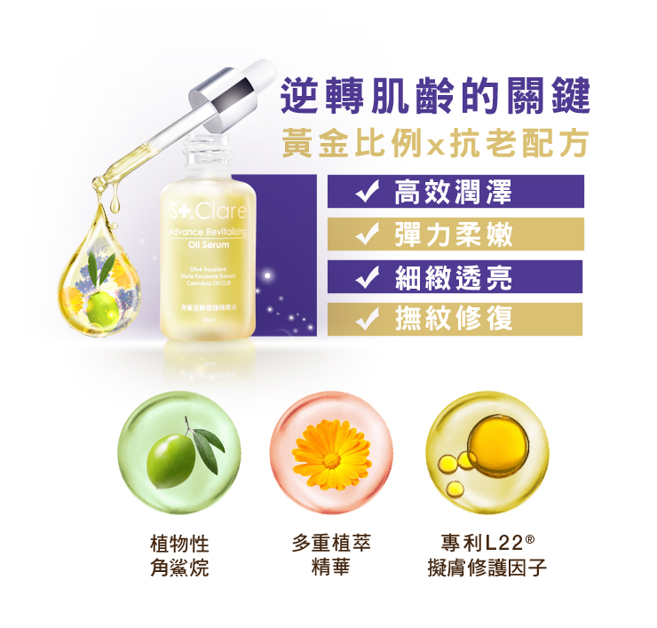 < 預購 > St.Clare聖克萊爾 角鯊逆齡修護精華油(30ml)